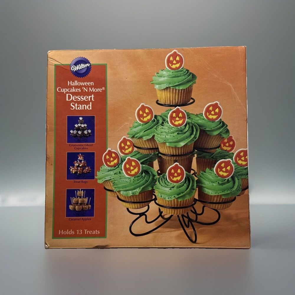 WILTON Halloween Cupcakes n More Dessert Stand, Holders, New In Box